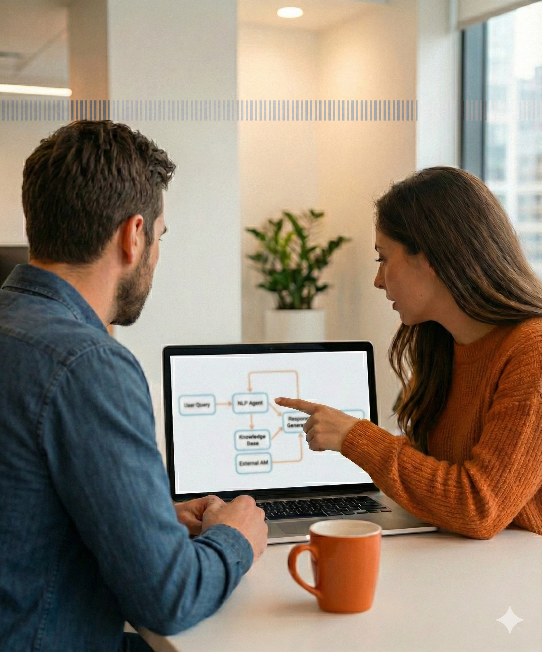 A render of three white cylindrical columns, against a warm creme background