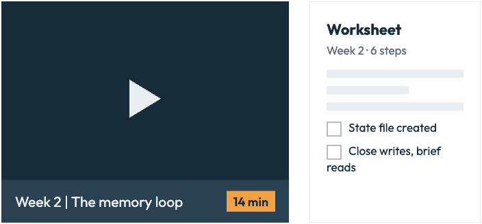 A short video lesson beside its worksheet