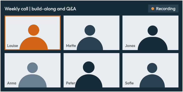 A recorded weekly call with the cohort